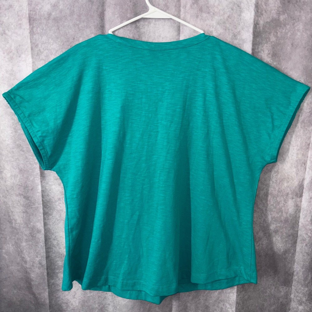 NWT Lane Bryant Women 22/24 Green Geometric Boho Top - Picture 2 of 7
